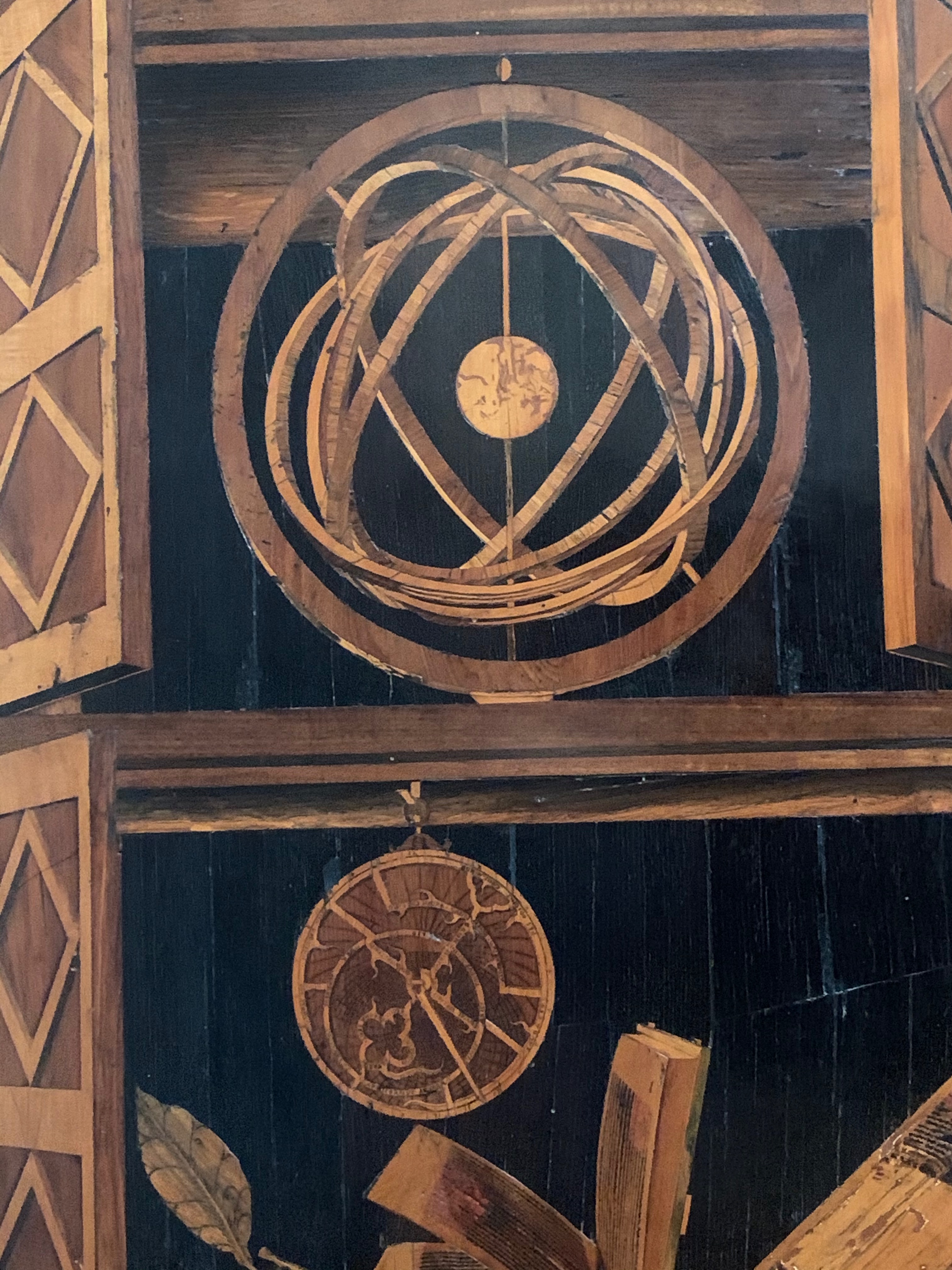 Intarsia armillary sphere